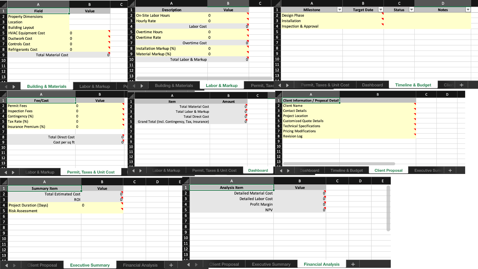 HVAC quote template with PEP